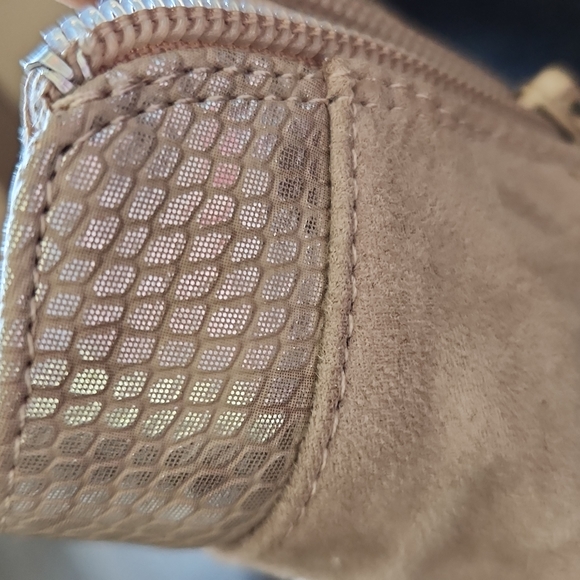 Tan suede booties/heels, sz 38 - Picture 6 of 8